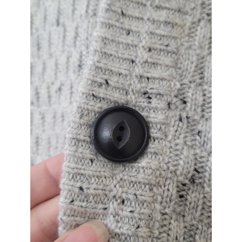 Liverpool Los Angeles Cardigan Grandpa Sweater Mens M Gray Chunky Wool Blend - Picture 3 of 9